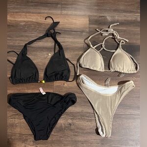 Black and Tan Bikini Set